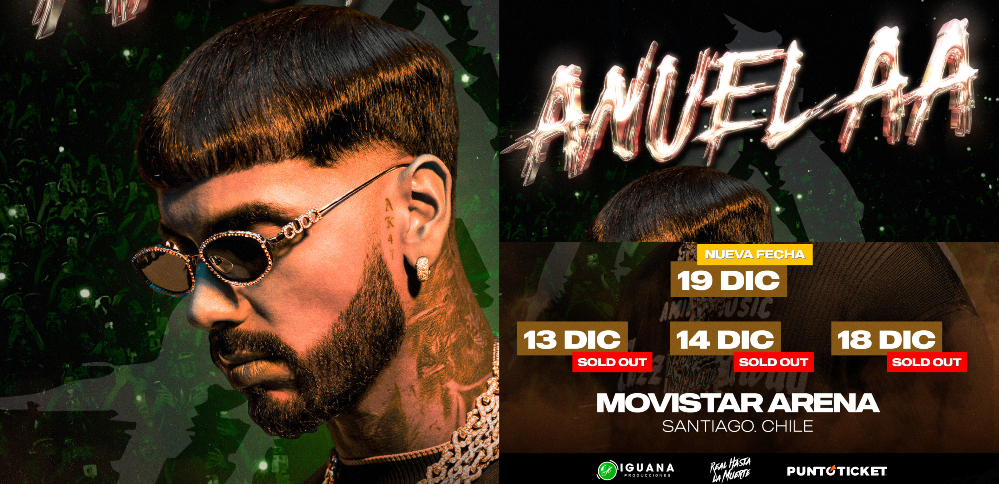 Anuel AA sold out y cuarta fecha Movistar Arena