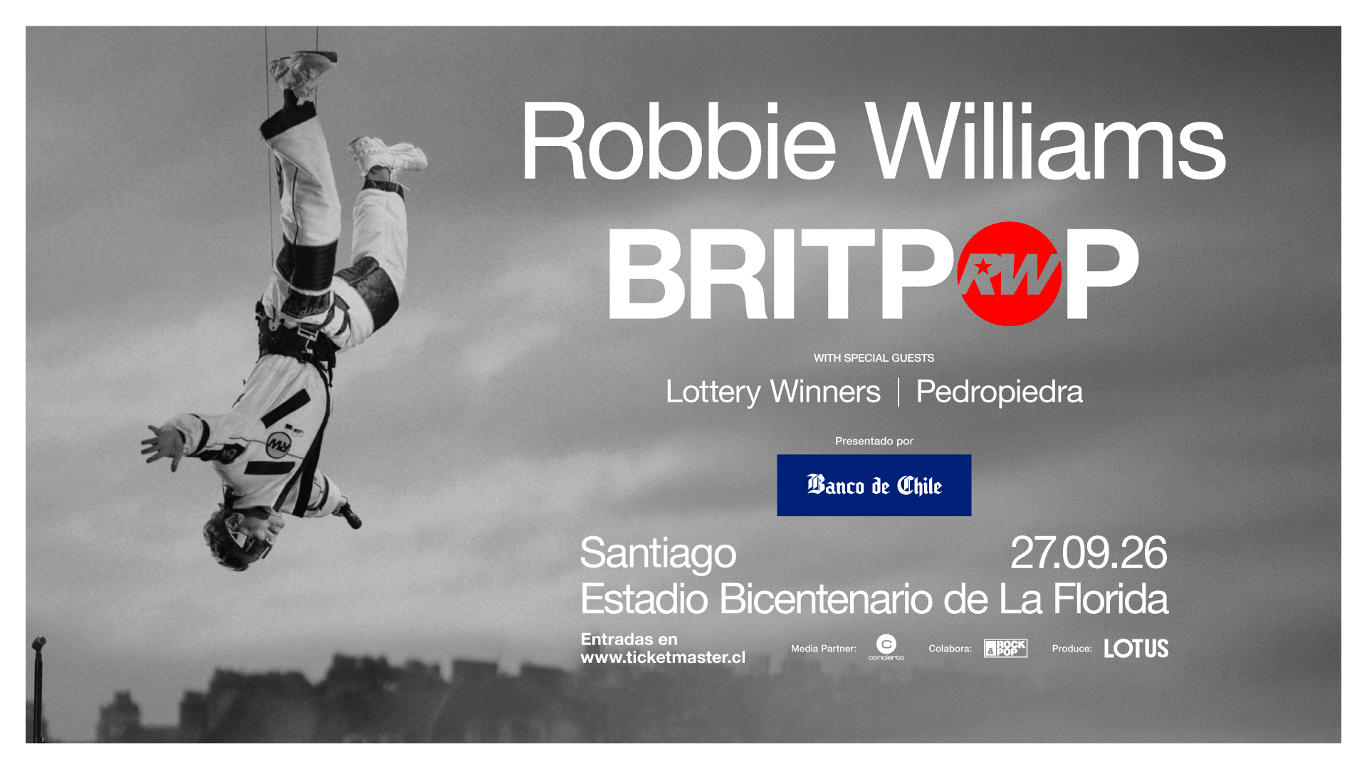 Robbie Williams teloneros Chile 2026